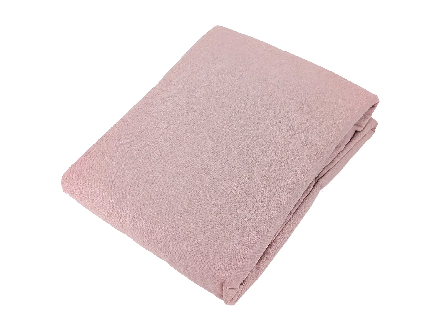 Drap housse lin et coton 180x200 cm mousseline de coton OPERA rose