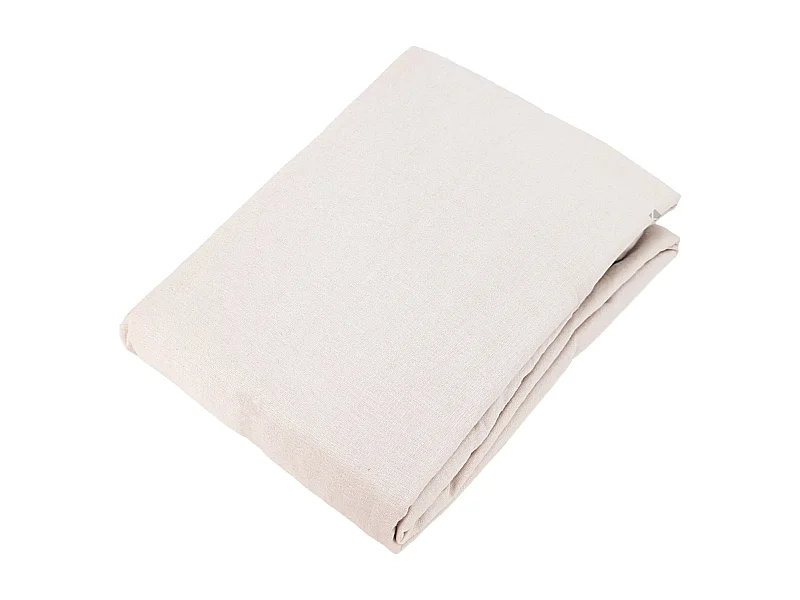 Drap housse 180x200 cm mousseline de coton OPERA beige naturel
