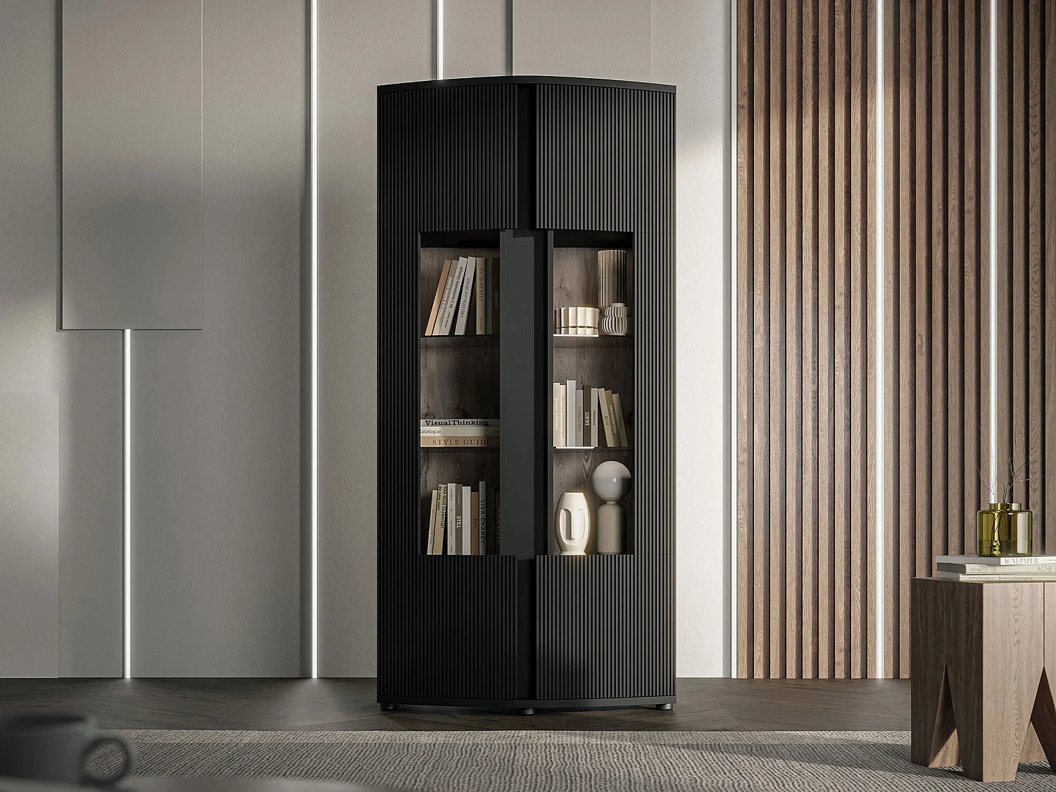 Estante Charlotte 199, Pode ser fechado, Placa de aglomerado laminado