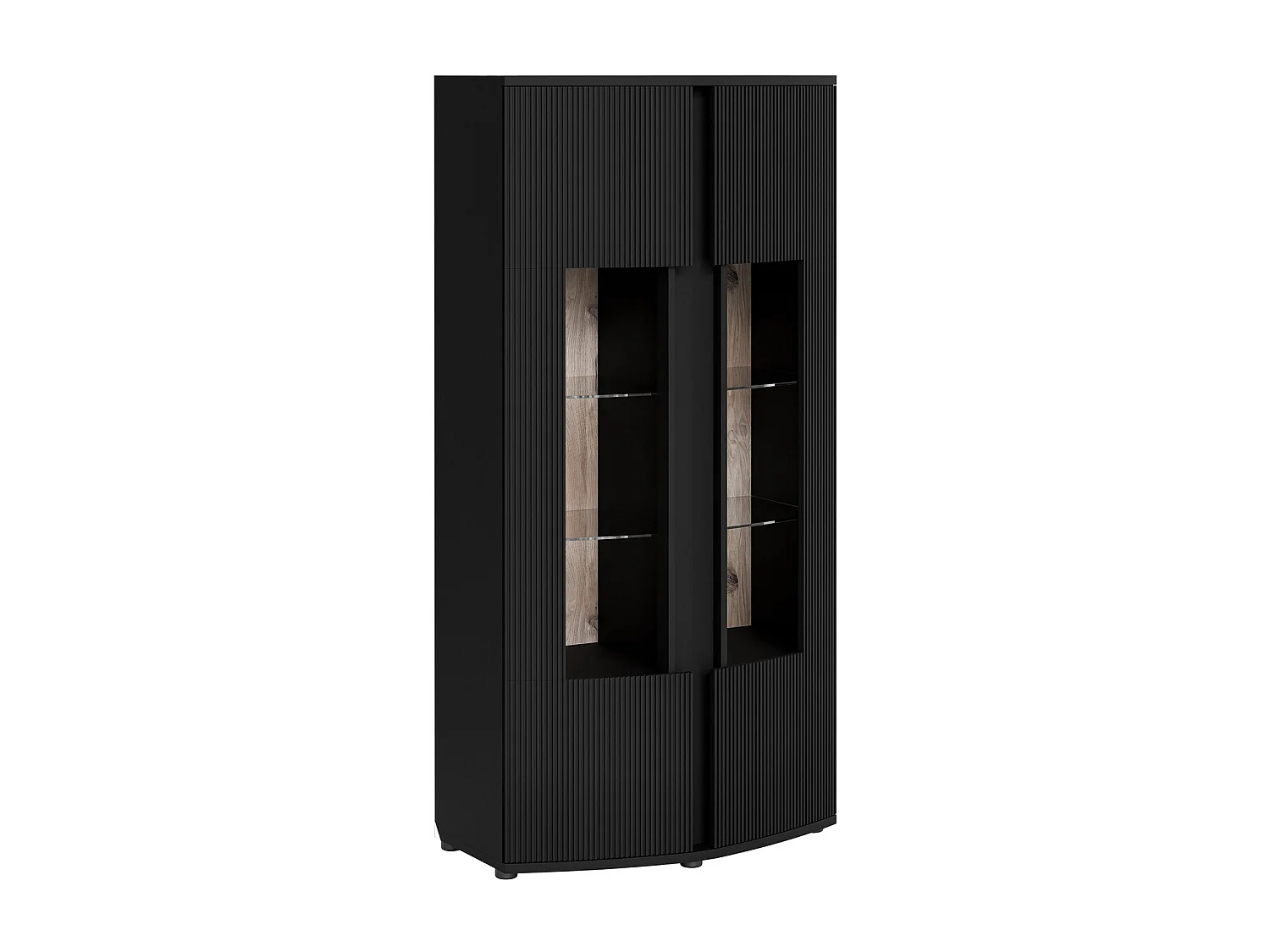 Étagère Charlotte 199, Avec des portes|Fermé, Stratifié|MDF, 180x87x47cm, Chêne|Noir