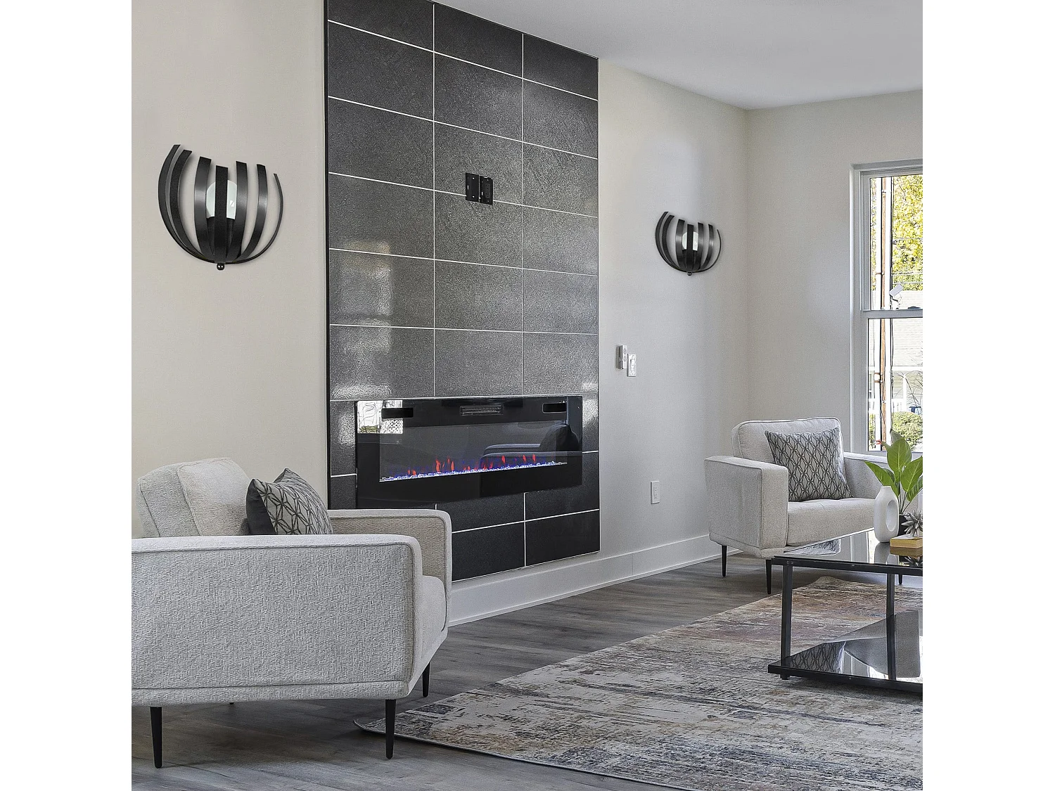 Aplique TOSEL ,metal,Negro ,A29xD18xP12cm