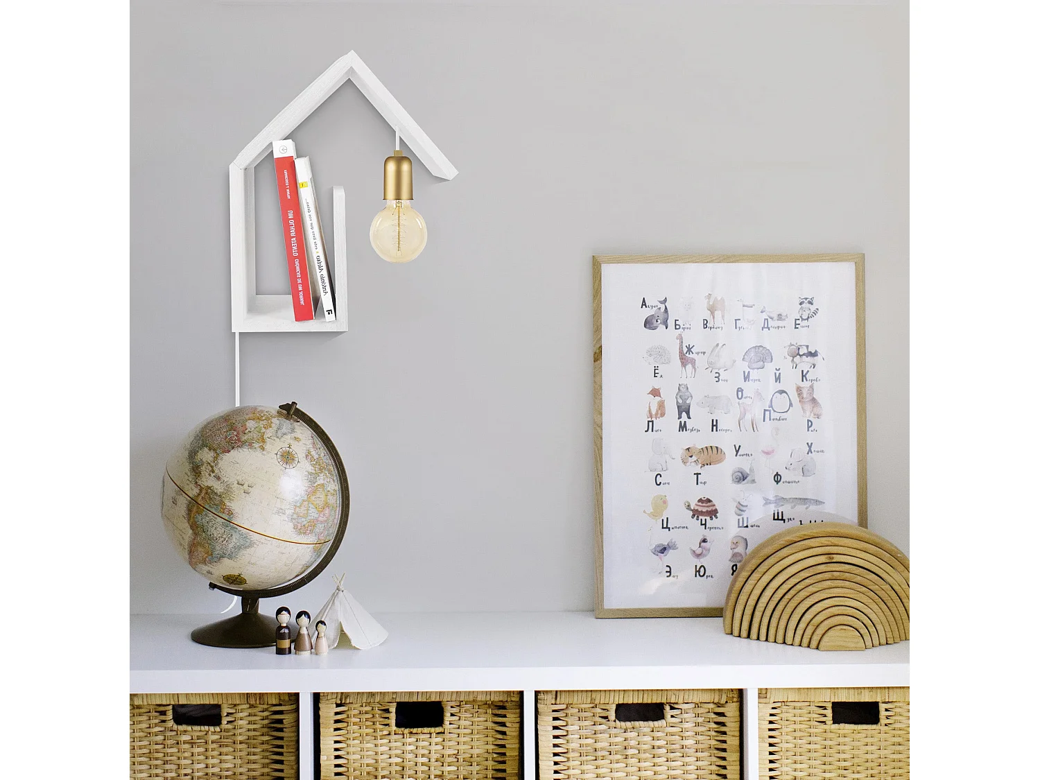 Aplique TOSEL  COTTAGE G metal meia tigela marfim D25 x  H12  cm