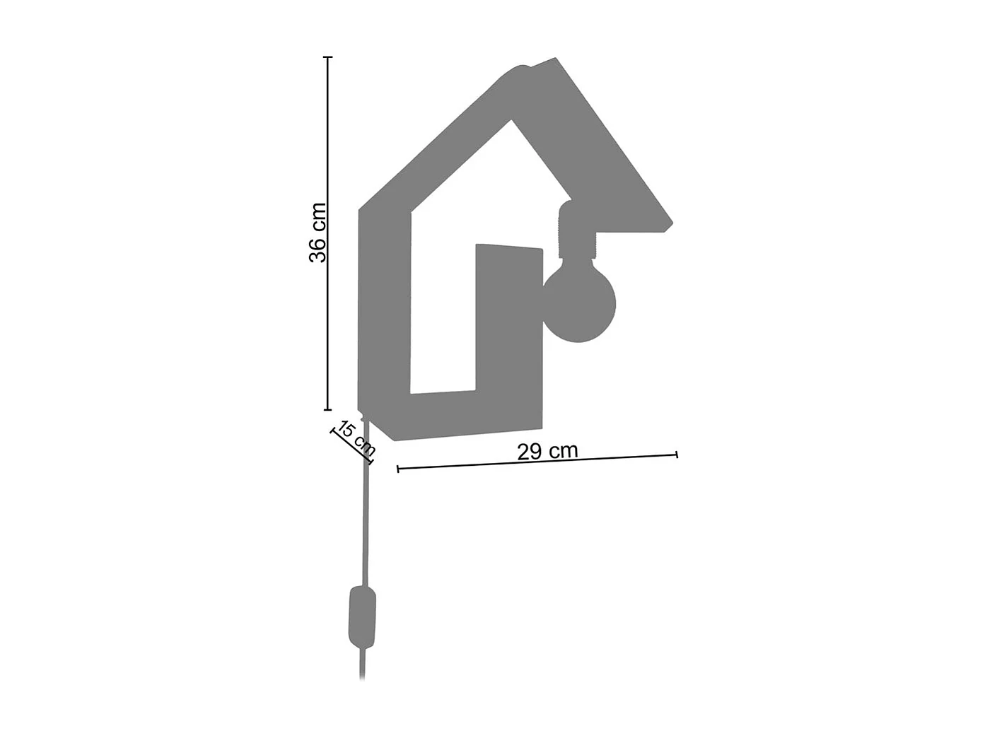 Aplique TOSEL  COTTAGE G metal meia tigela cinza D25 x  H12  cm