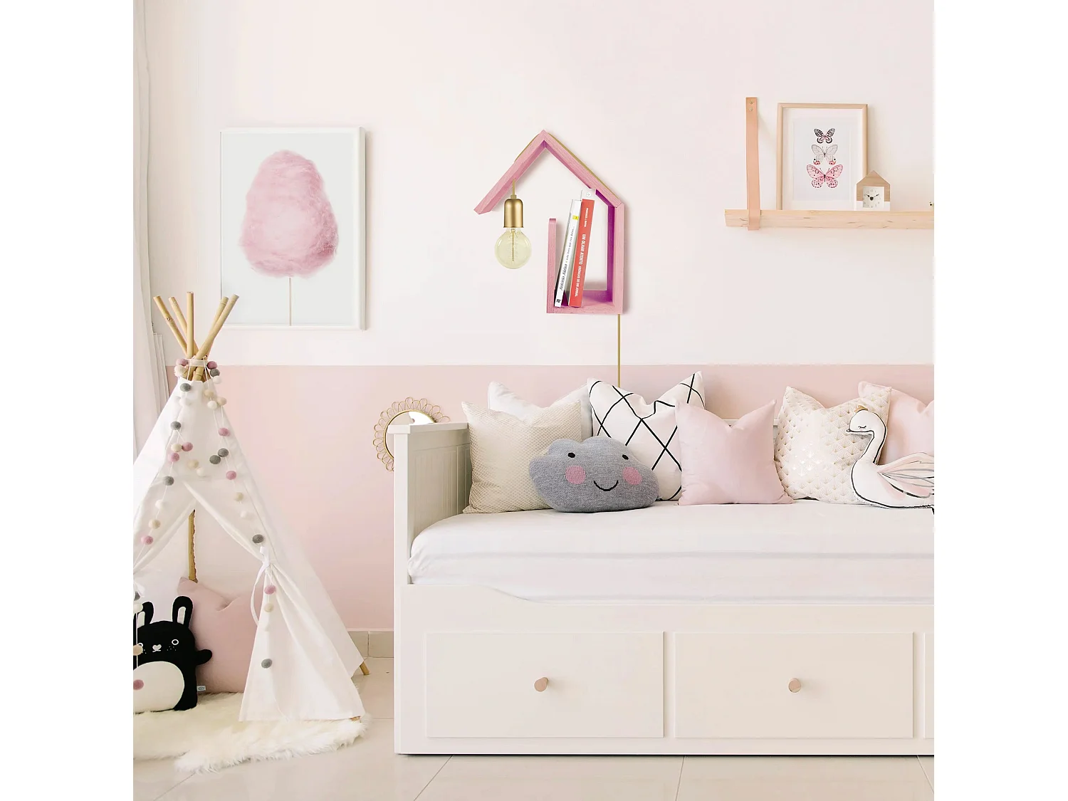 Aplique TOSEL ,madera,Rosa ,A10xD30xP30cm