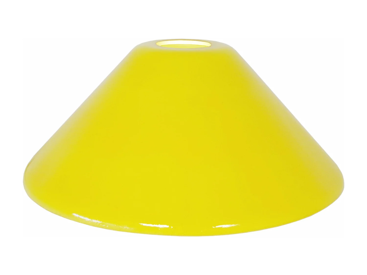 Abajur TOSEL JAYA vidro cônico amarelo D25,5 x H11,5  cm