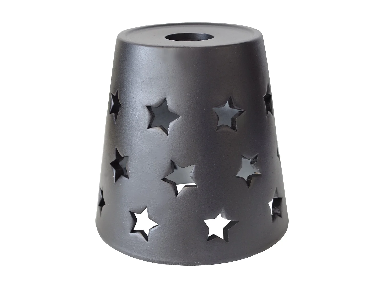 Abajur TOSEL OVAR cerâmica cone preto D18 x H17  cm