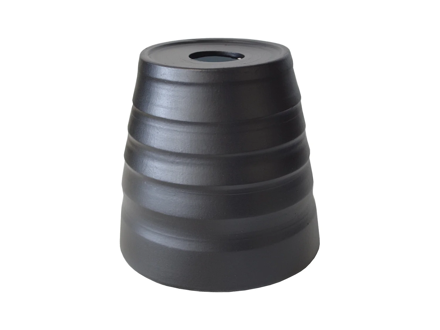 Abajur TOSEL  ONDULADA cerâmica cônico preto D16 x H16  cm