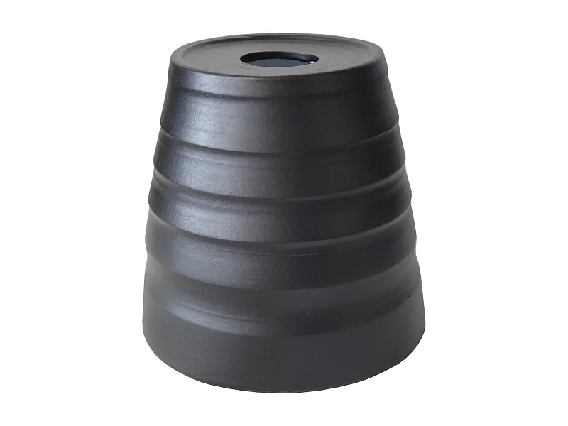 Abajur TOSEL  ONDULADA cerâmica cônico preto D16 x H16  cm