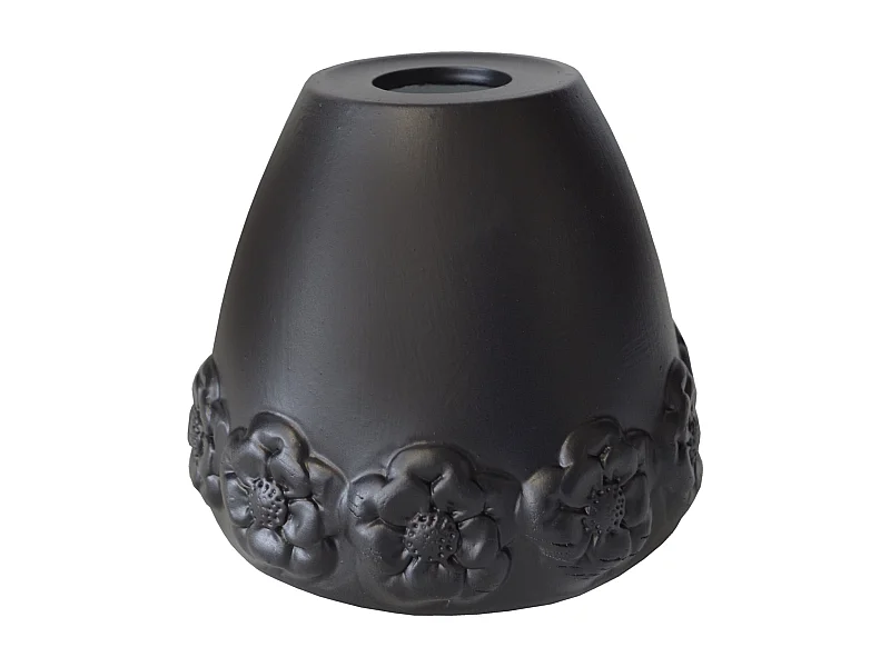 Abajur TOSEL  ROSAS cerâmica Sino Preto Escuro D17 x H14  cm