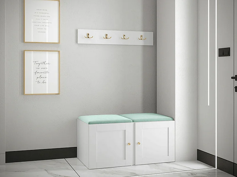 Conjunto pasillo Hartford 376, 84x44cm, Turquesa|Blanco, Tapiz|MDF|Aglomerado laminado