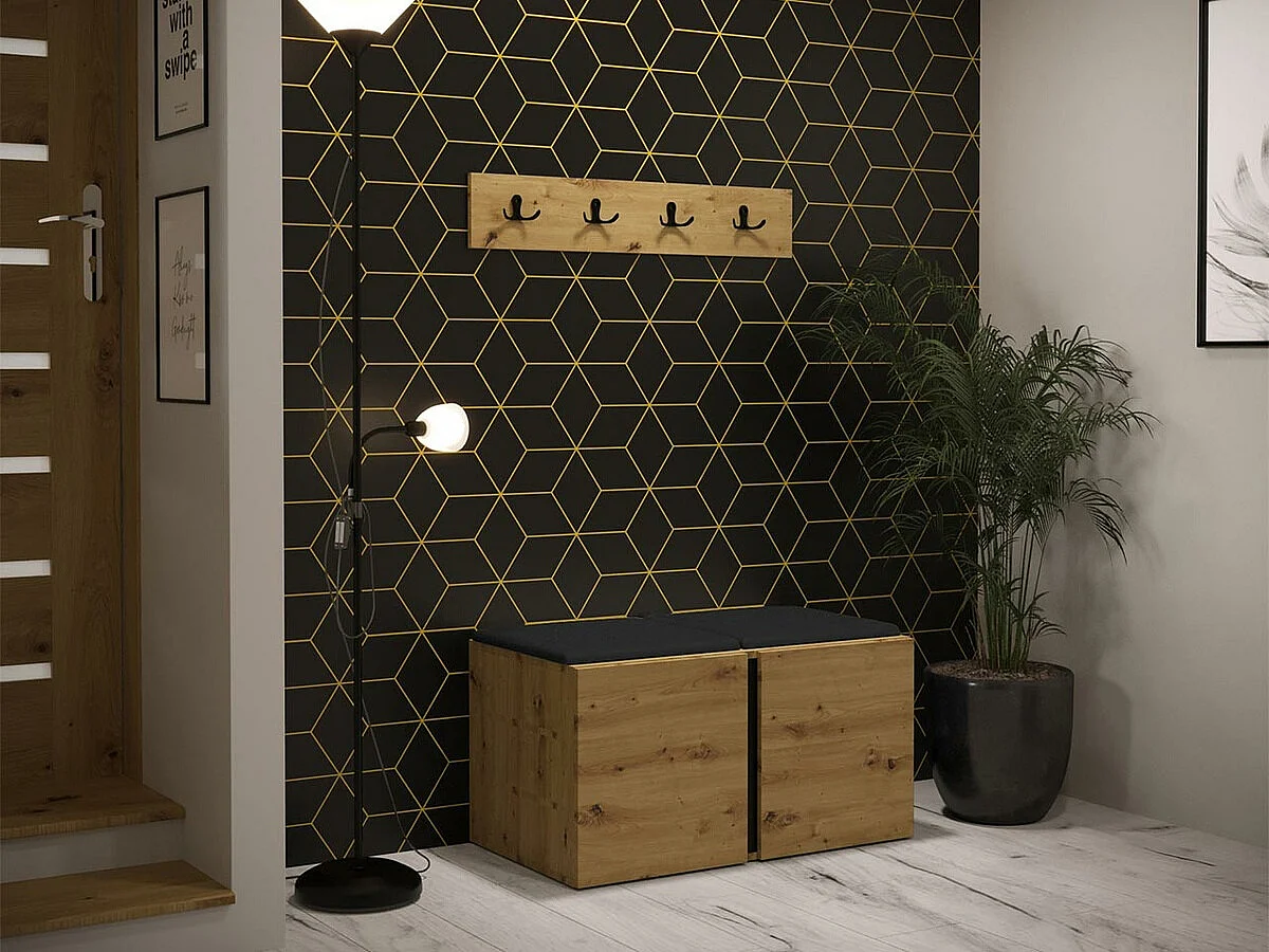 Conjunto pasillo Hartford 275, 84x46cm, Roble Artisan, Montada en la pared|Colocada