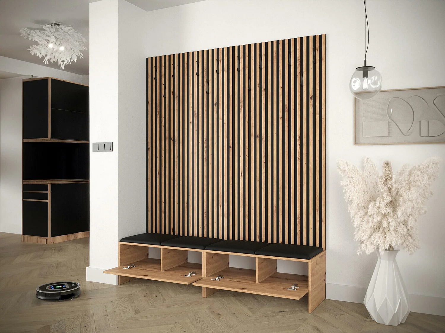 Conjunto pasillo Hartford 485, 206x170x44cm, Tapiz|Aglomerado laminado, Colocada