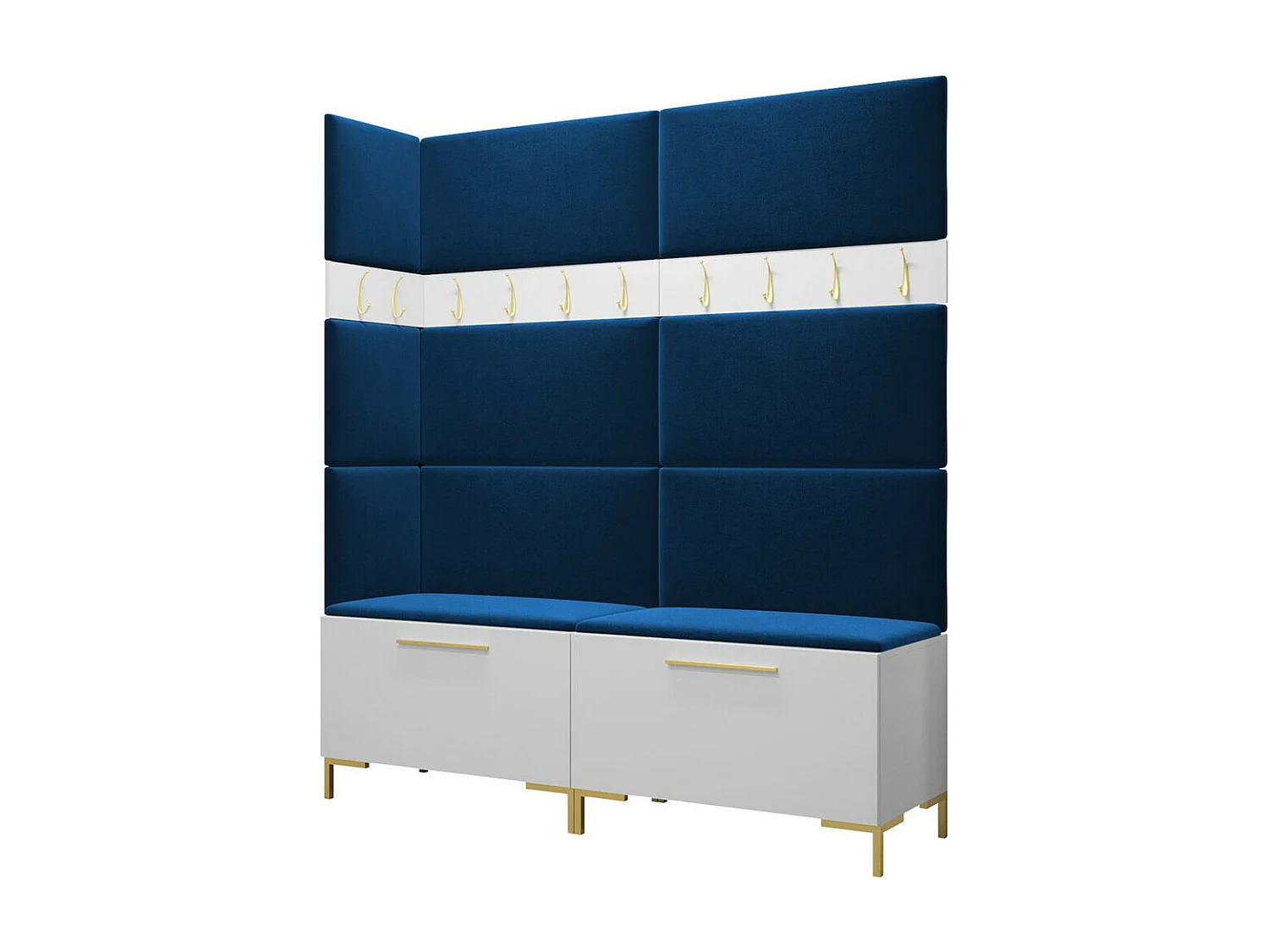 Conjunto pasillo Hartford F104, 196x168x46cm, Blanco, Tapiz|Aglomerado laminado