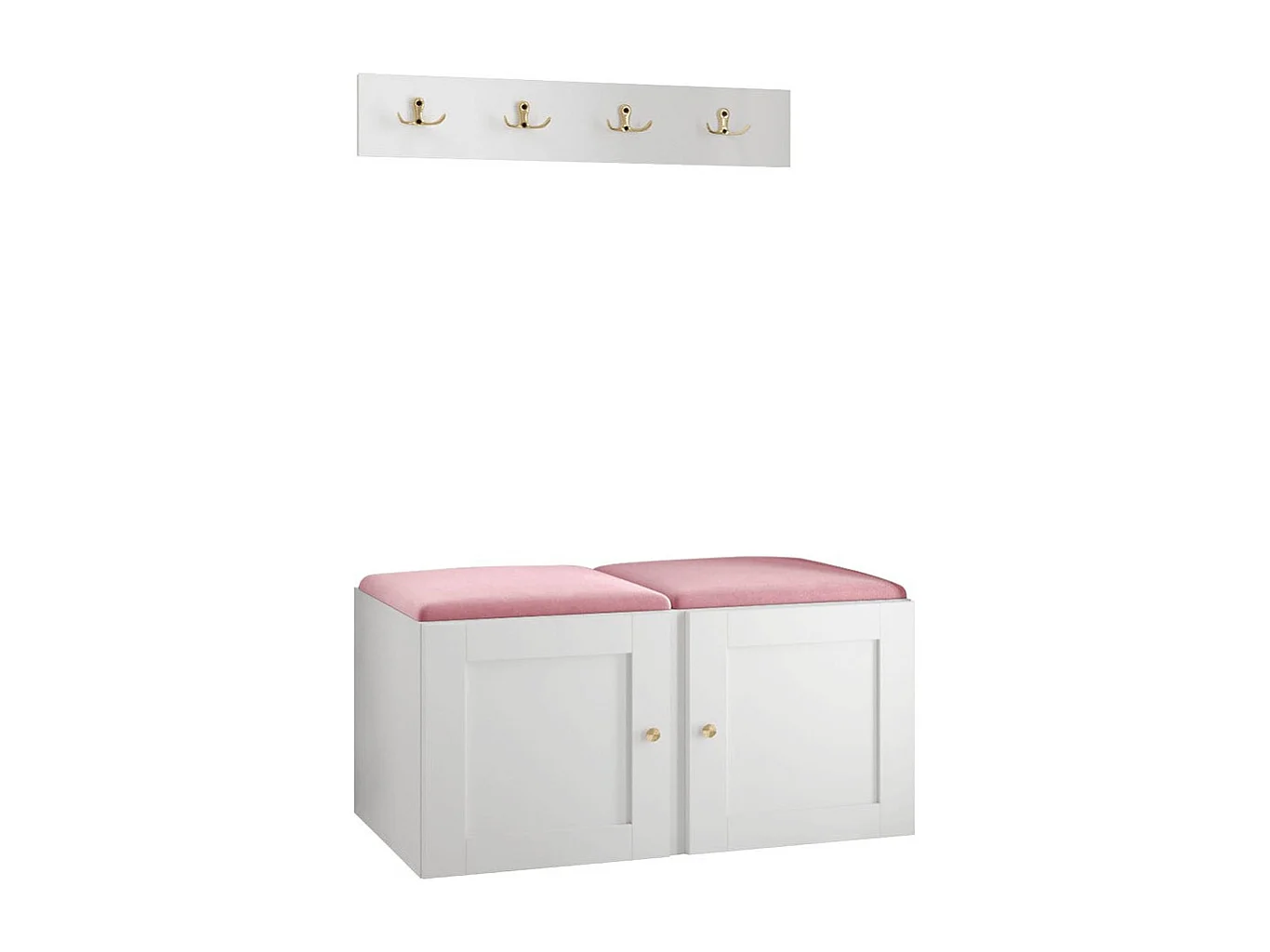 Conjunto pasillo Hartford 376, 84x44cm, Rosa|Blanco, Tapiz|MDF|Aglomerado laminado