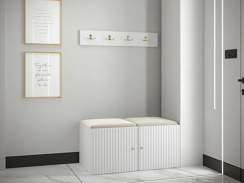 Conjunto pasillo Hartford 384, 84x44cm, De color marrón claro|Blanco