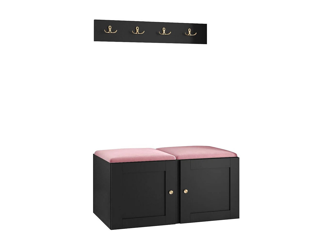 Conjunto pasillo Hartford 376, 84x44cm, Rosa|Negro, Tapiz|MDF|Aglomerado laminado