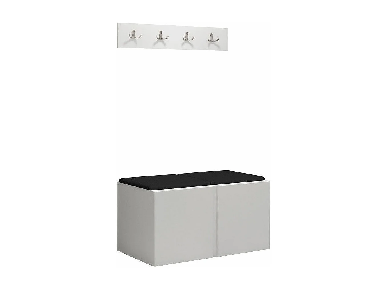 Conjunto pasillo Hartford 275, 84x46cm, Blanco, Cuero ecológico|Aglomerado laminado