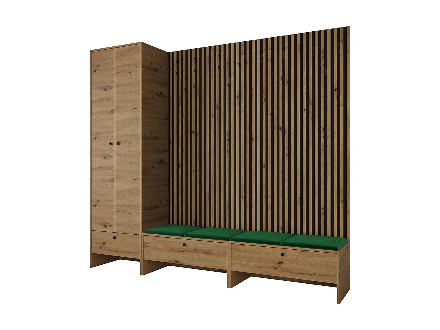 Conjunto pasillo Hartford 484, 206x230x44cm, Aglomerado laminado|Tapiz, Colocada