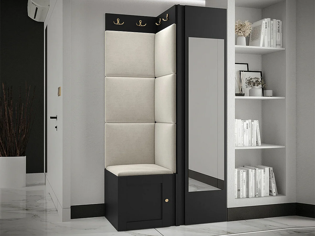 Conjunto para corredor Hartford 382, Espelho, Tecido, 19x8x5cm