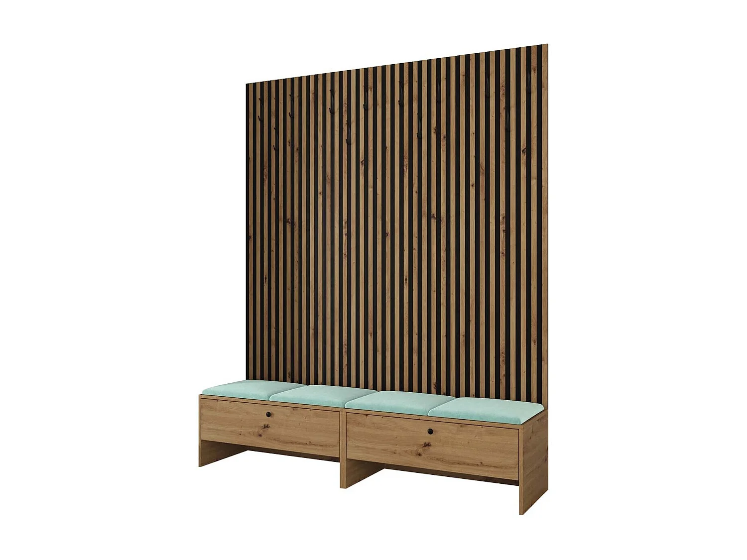 Meuble d'entrée Hartford 485, 206x170x44cm, Tissu|Stratifié, À poser