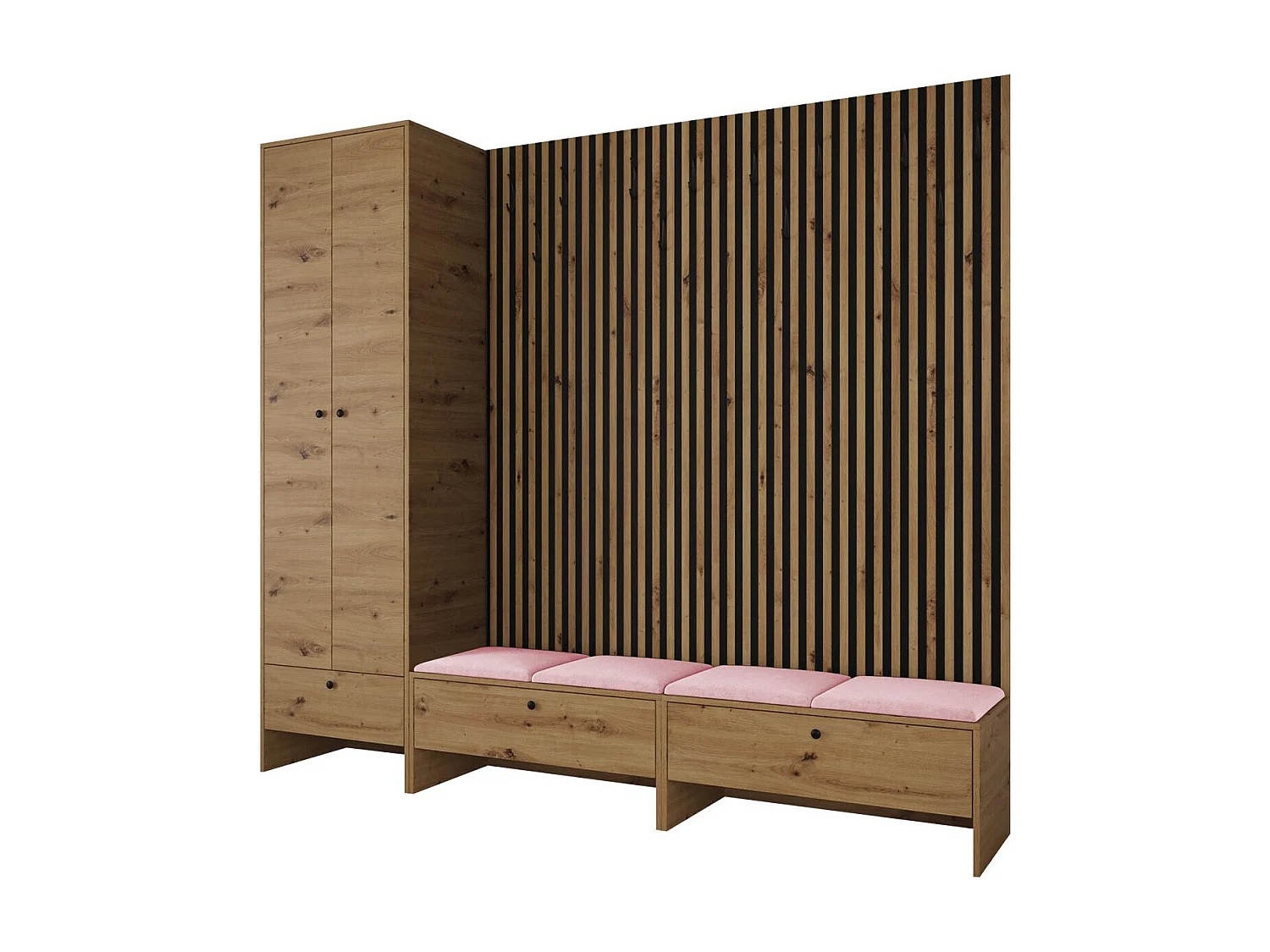 Conjunto pasillo Hartford 484, 206x230x44cm, Aglomerado laminado|Tapiz, Colocada