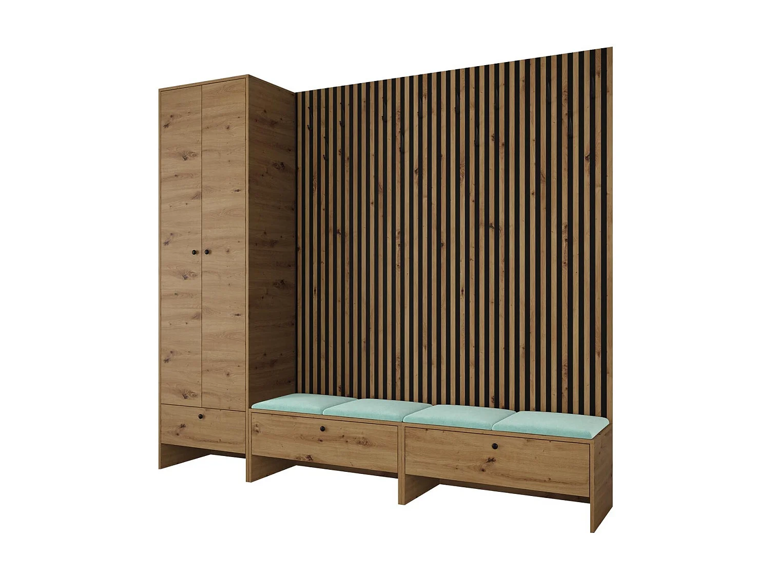 Conjunto pasillo Hartford 484, 206x230x44cm, Aglomerado laminado|Tapiz, Colocada