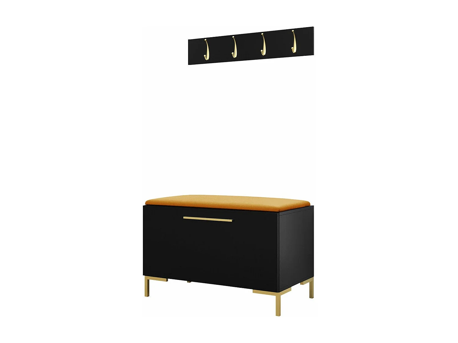 Set mobili da ingresso Hartford F108, 84x44cm, Nero, Arazzo|Truciolare laminato