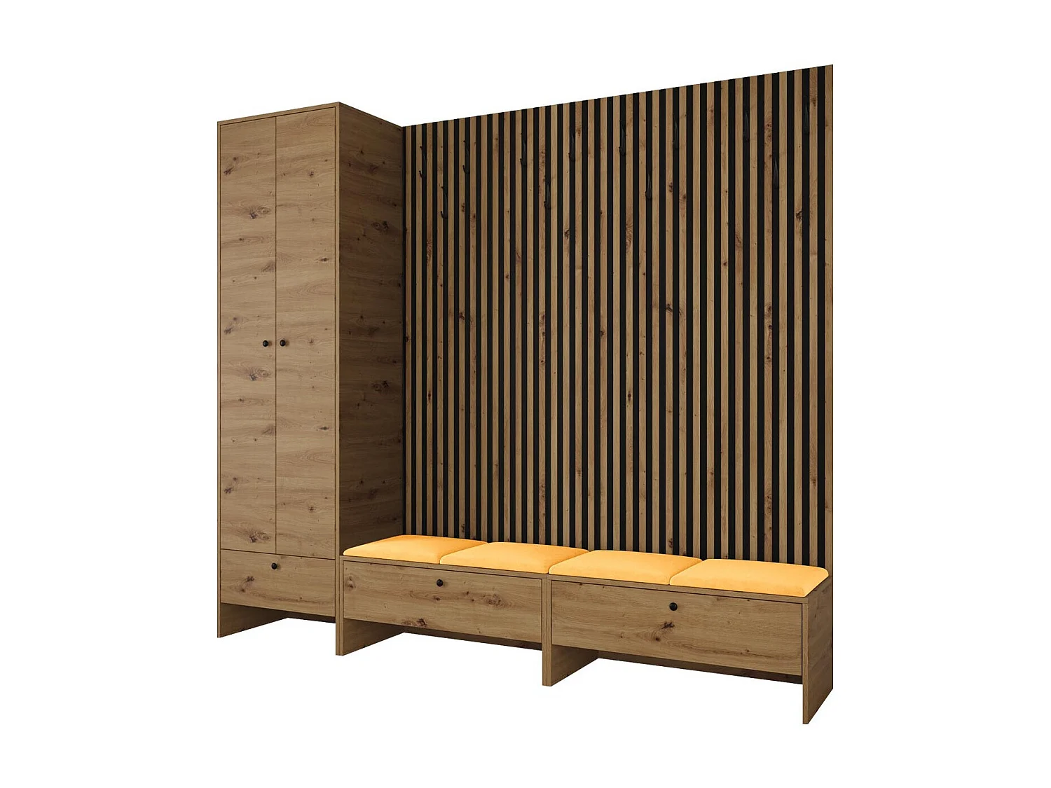 Conjunto pasillo Hartford 484, 206x230x44cm, Aglomerado laminado|Tapiz, Colocada