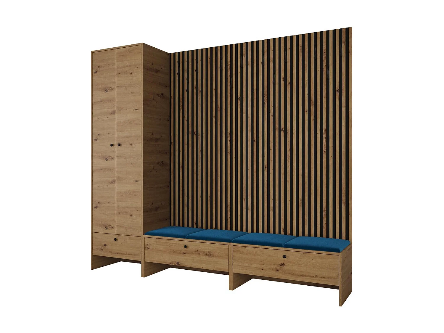 Conjunto pasillo Hartford 484, 206x230x44cm, Aglomerado laminado|Tapiz, Colocada