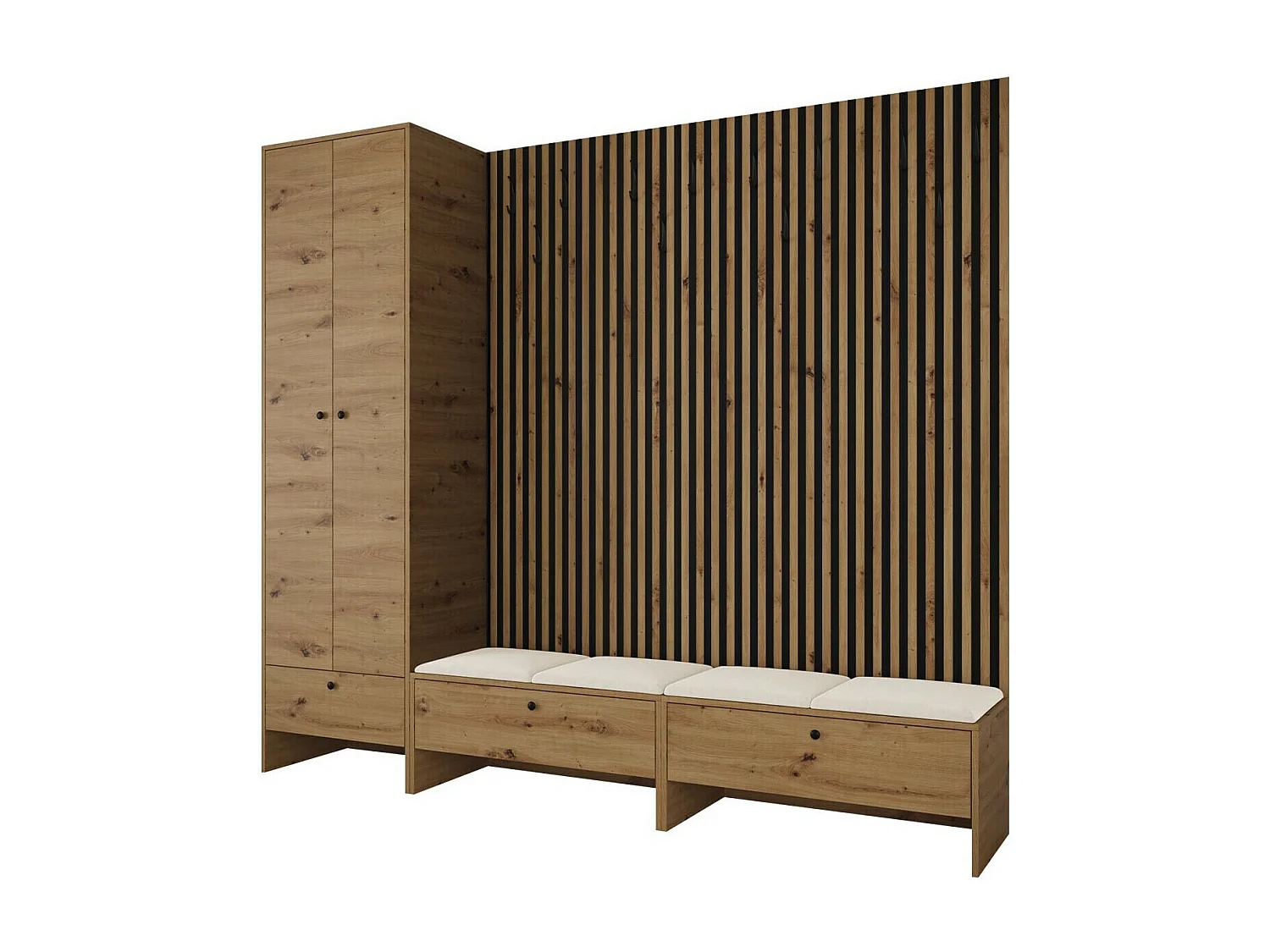 Conjunto pasillo Hartford 484, 206x230x44cm, Aglomerado laminado|Tapiz, Colocada