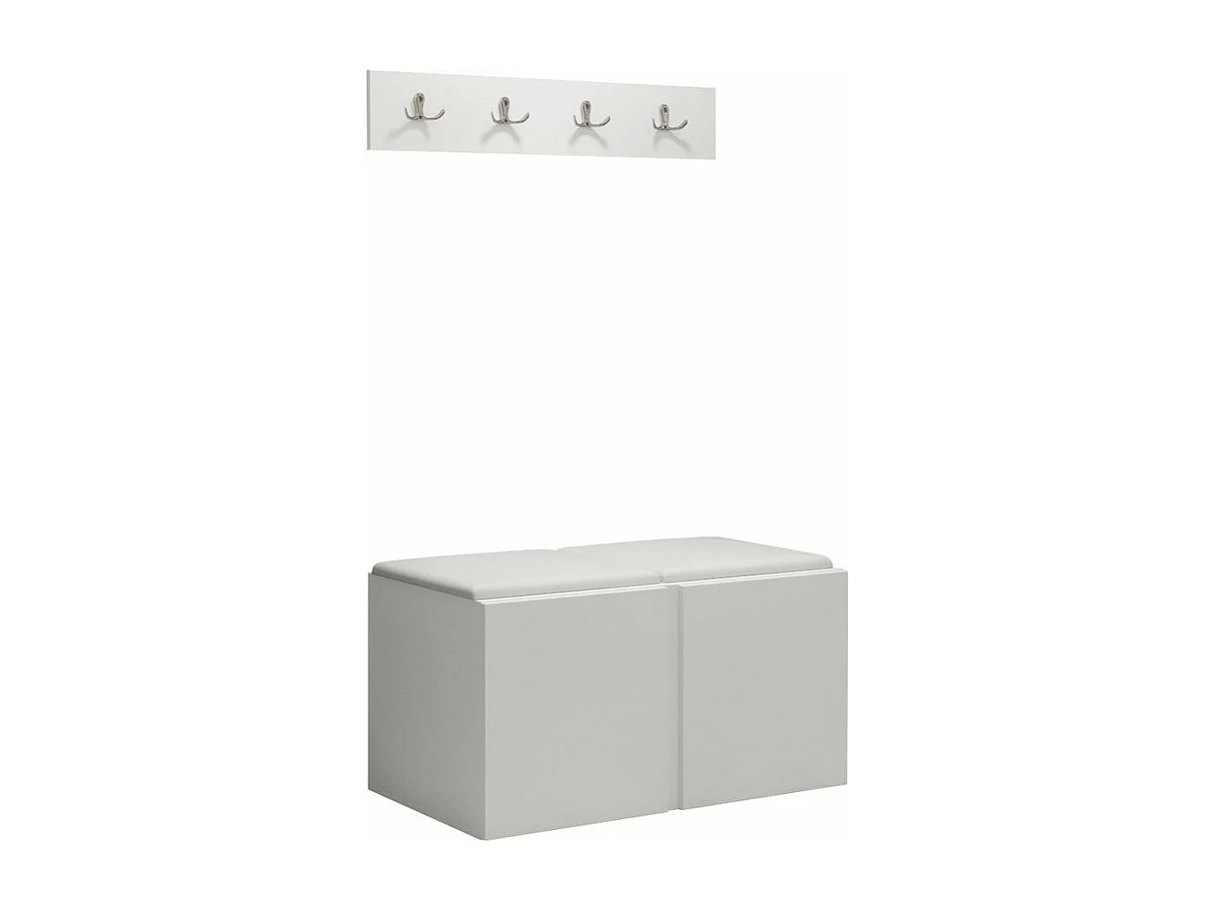 Conjunto pasillo Hartford 275, 84x46cm, Blanco, Cuero ecológico|Aglomerado laminado