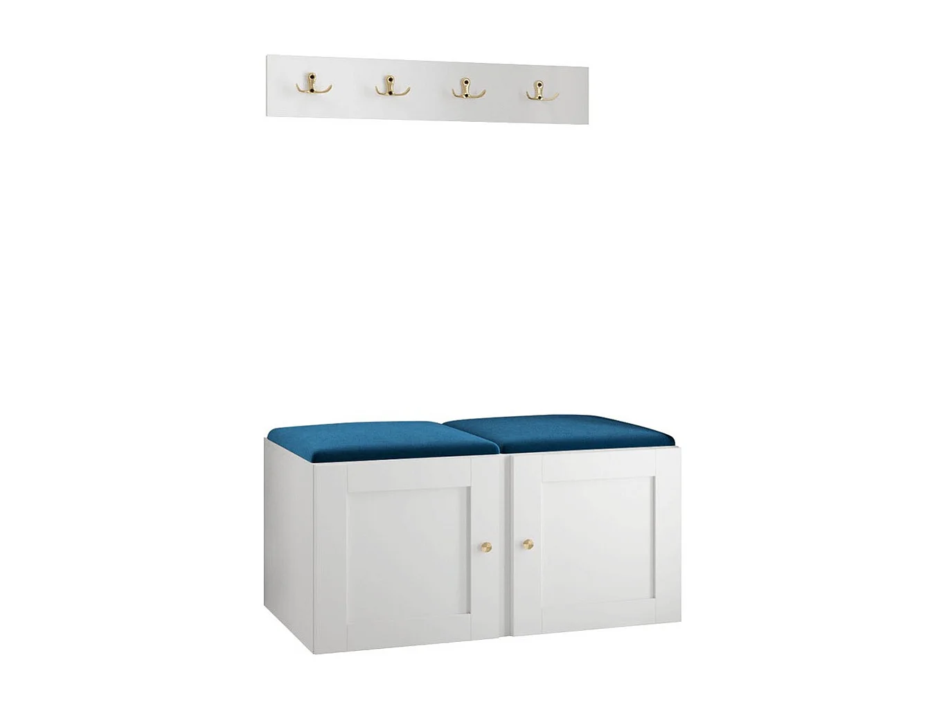Conjunto pasillo Hartford 376, 84x44cm, Azul|Blanco, Tapiz|MDF|Aglomerado laminado