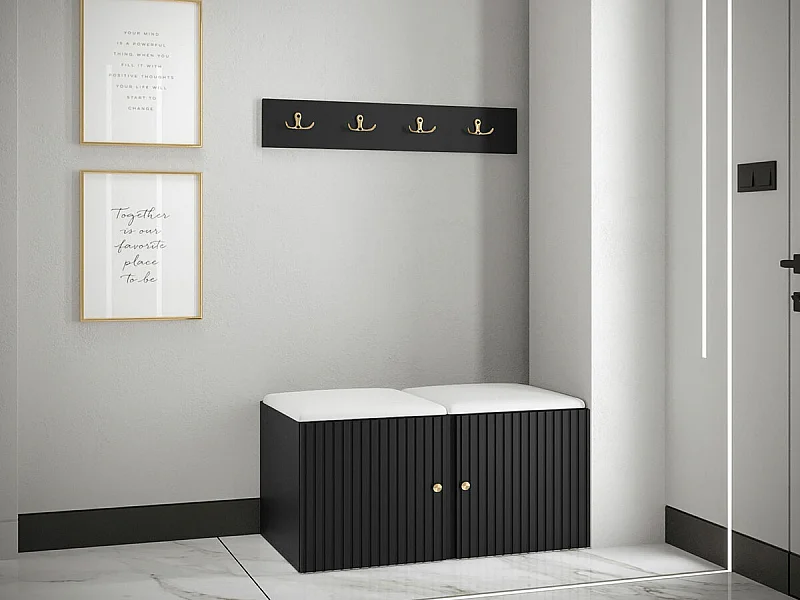 Conjunto pasillo Hartford 384, 84x44cm, Blanco|Negro, Montada en la pared|Colocada