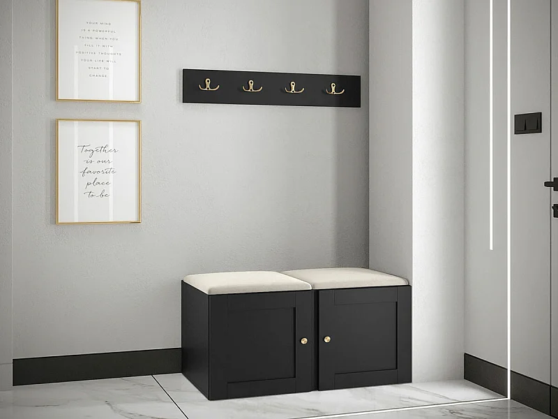 Conjunto pasillo Hartford 376, 84x44cm, De color marrón claro|Negro