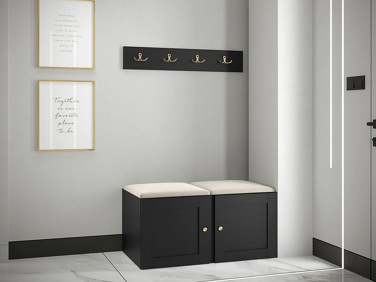 Conjunto pasillo Hartford 376, 84x44cm, De color marrón claro|Negro