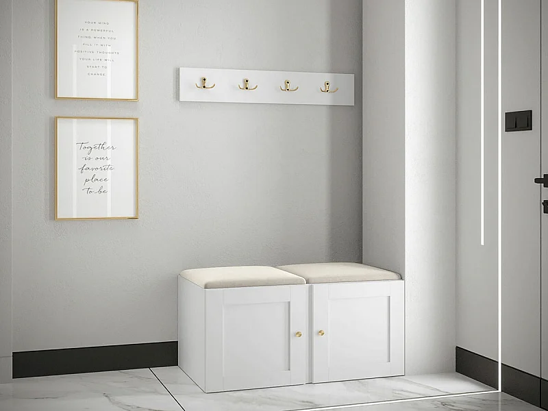 Conjunto pasillo Hartford 376, 84x44cm, De color marrón claro|Blanco