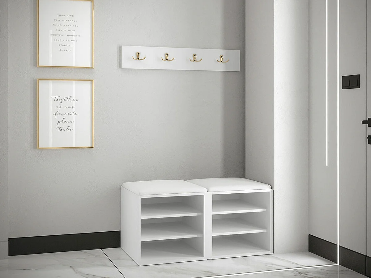 Conjunto pasillo Hartford 376, 84x44cm, De color marrón claro|Blanco