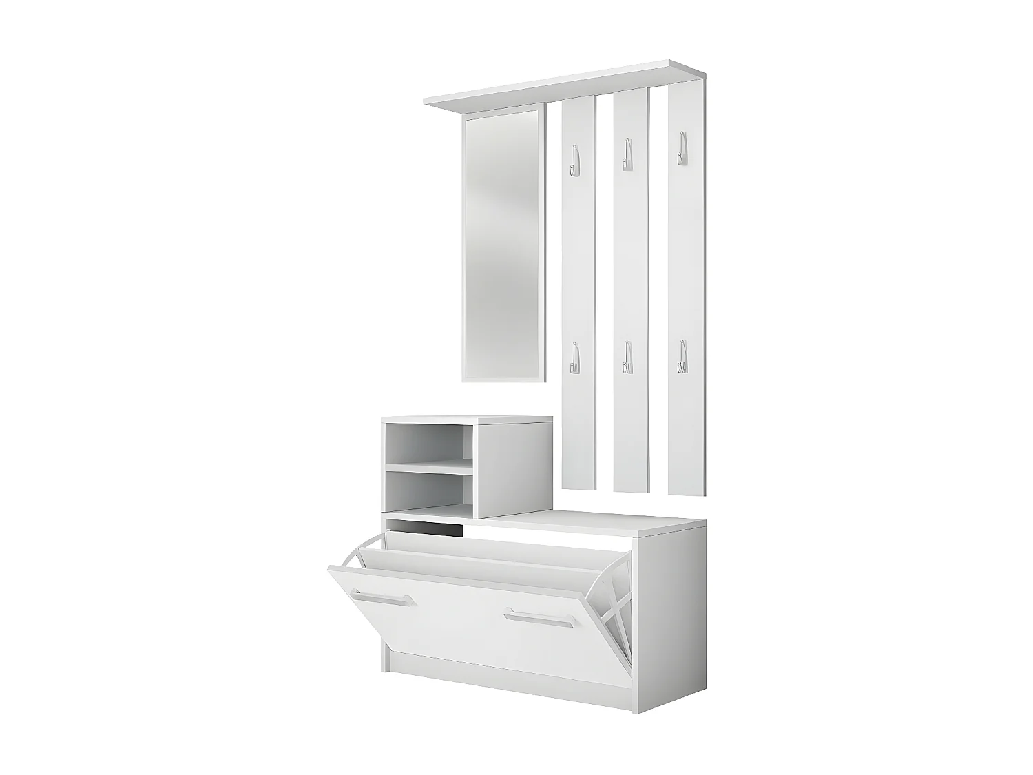 Meuble d'entrée Mandeville 100, Disponible, Noir, Stratifié, À poser|Murale