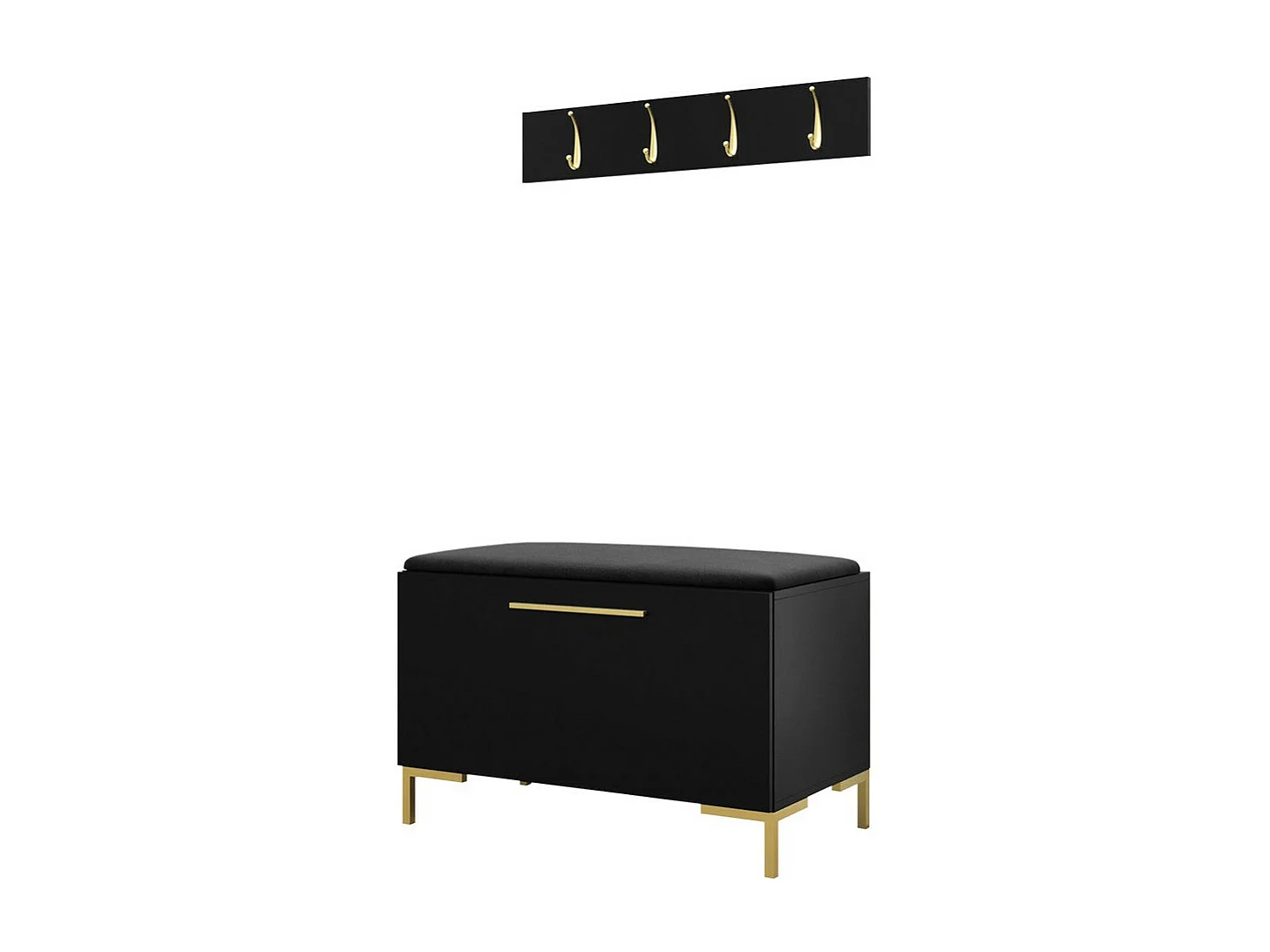 Conjunto pasillo Hartford F108, 84x44cm, Negro, Aglomerado laminado|Tapiz