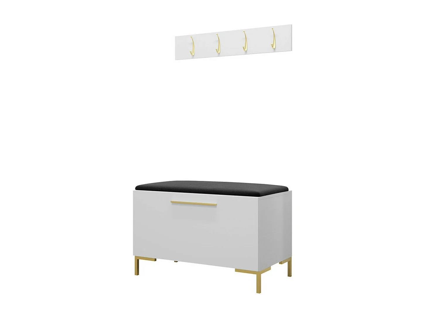 Conjunto pasillo Hartford F108, 84x44cm, Blanco, Aglomerado laminado|Cuero ecológico