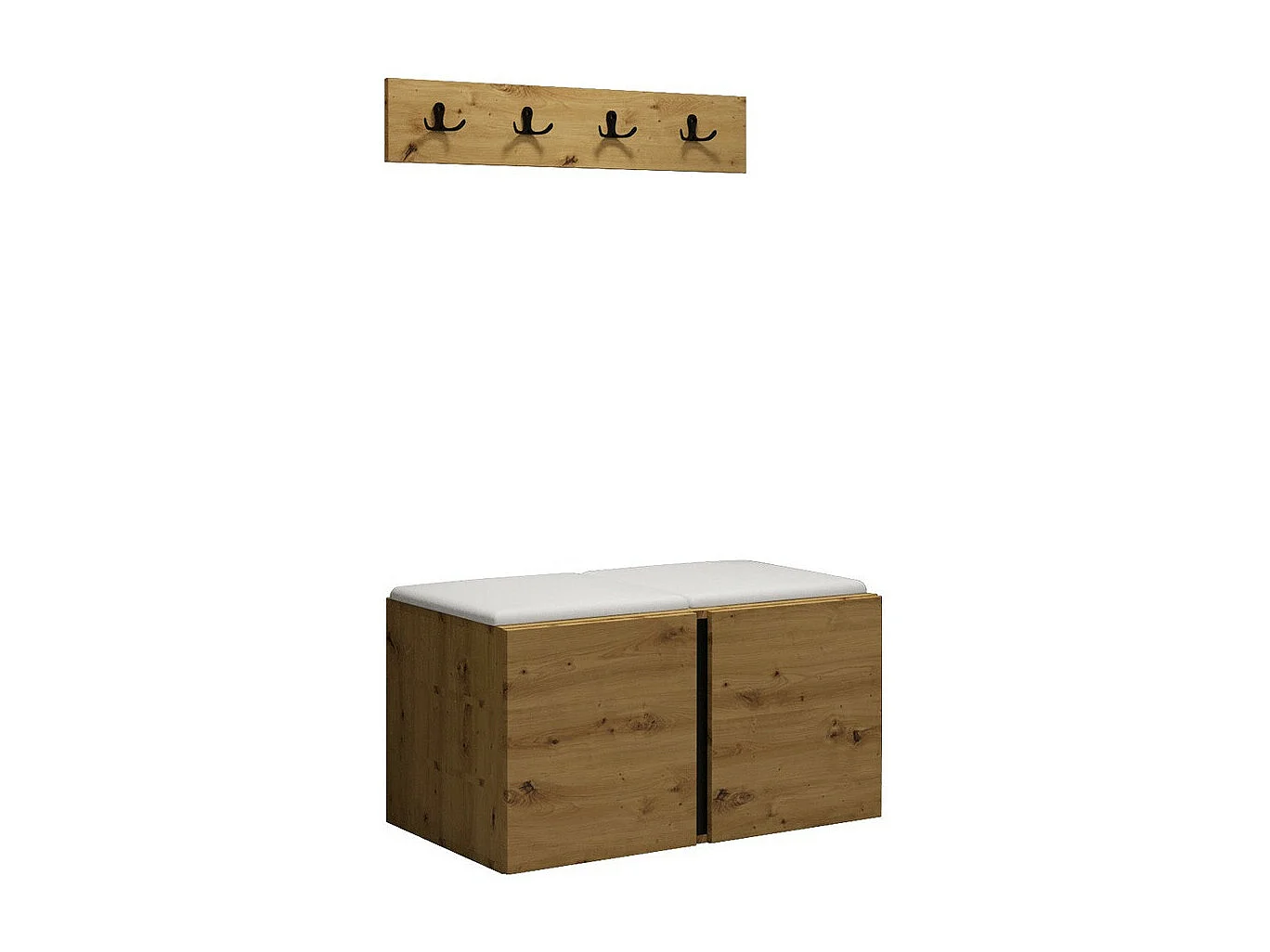 Conjunto pasillo Hartford 275, 84x46cm, Roble Artisan, Montada en la pared|Colocada