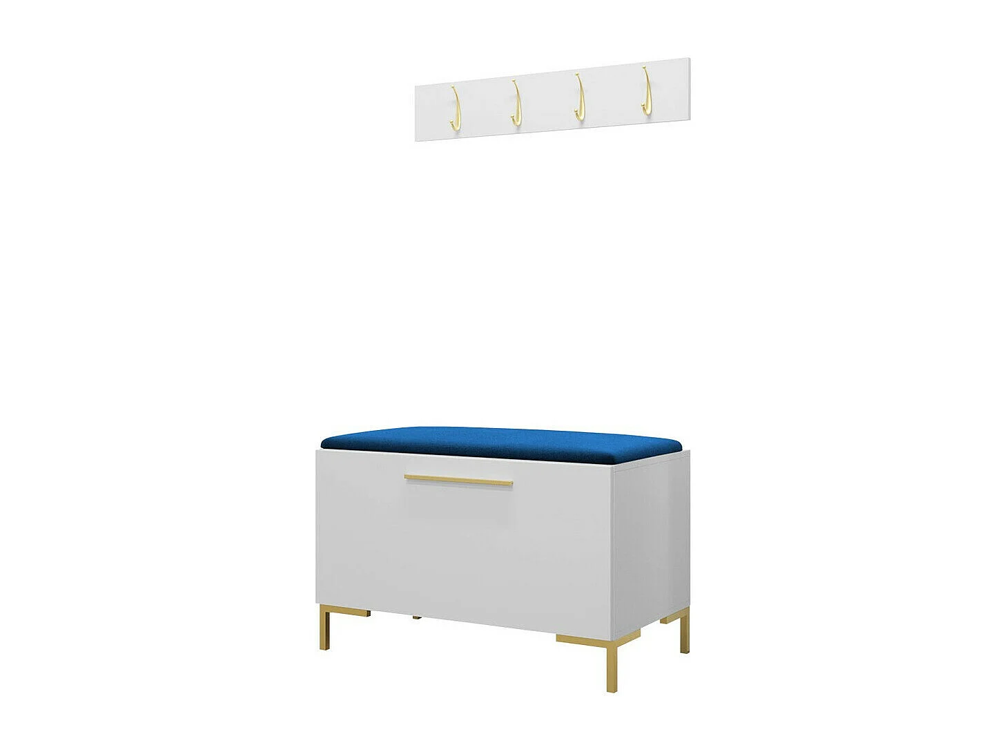 Set mobili da ingresso Hartford F108, 84x44cm, Bianco, Arazzo|Truciolare laminato