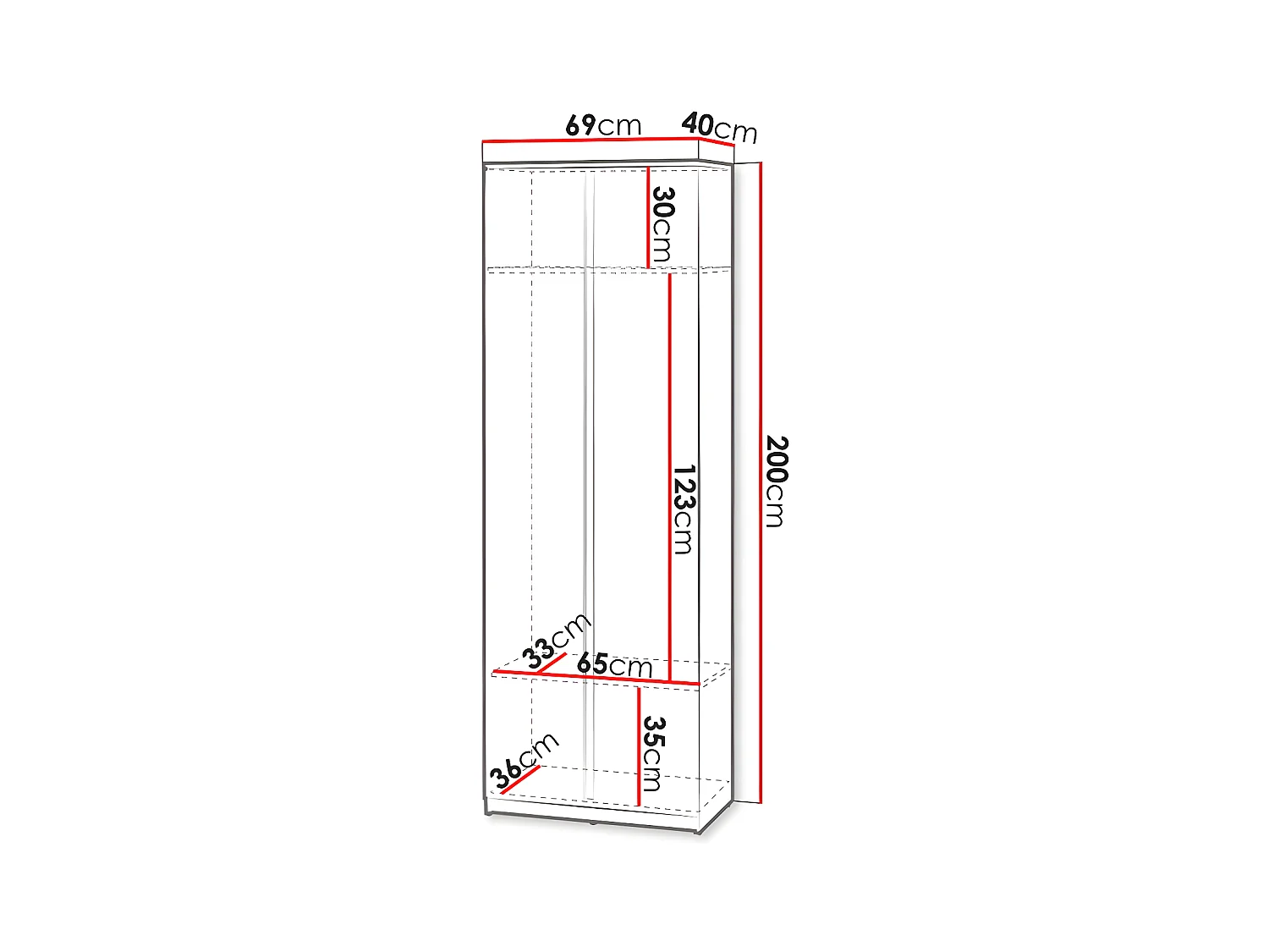 Roupeiro Tescire 100, 200x69x40cm