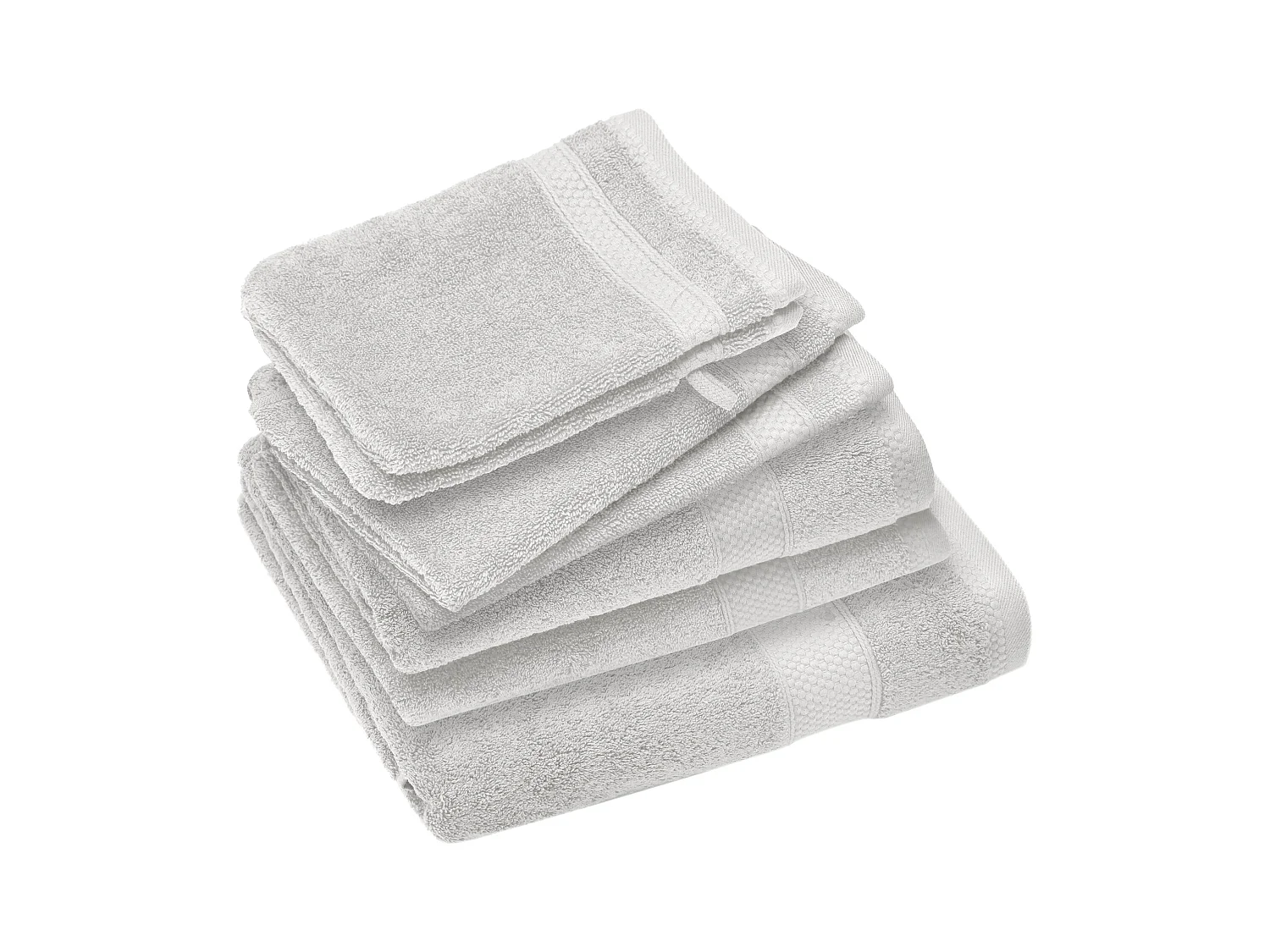 Parure de bain coton 550 g/m2 NAÏA par lot de 7 blanc Craie