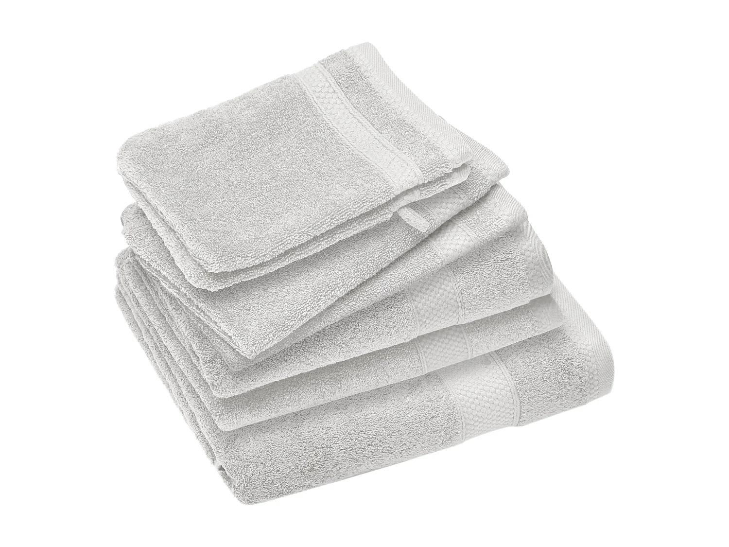 Parure de bain coton 550 g/m2 NAÏA par lot de 7 blanc Craie