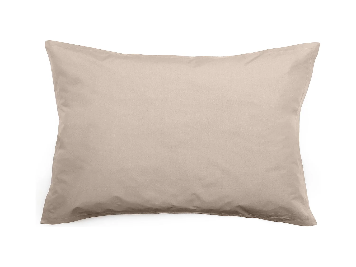 Taie d'oreiller volants plats 50x70 cm percale MANOIR beige Lin