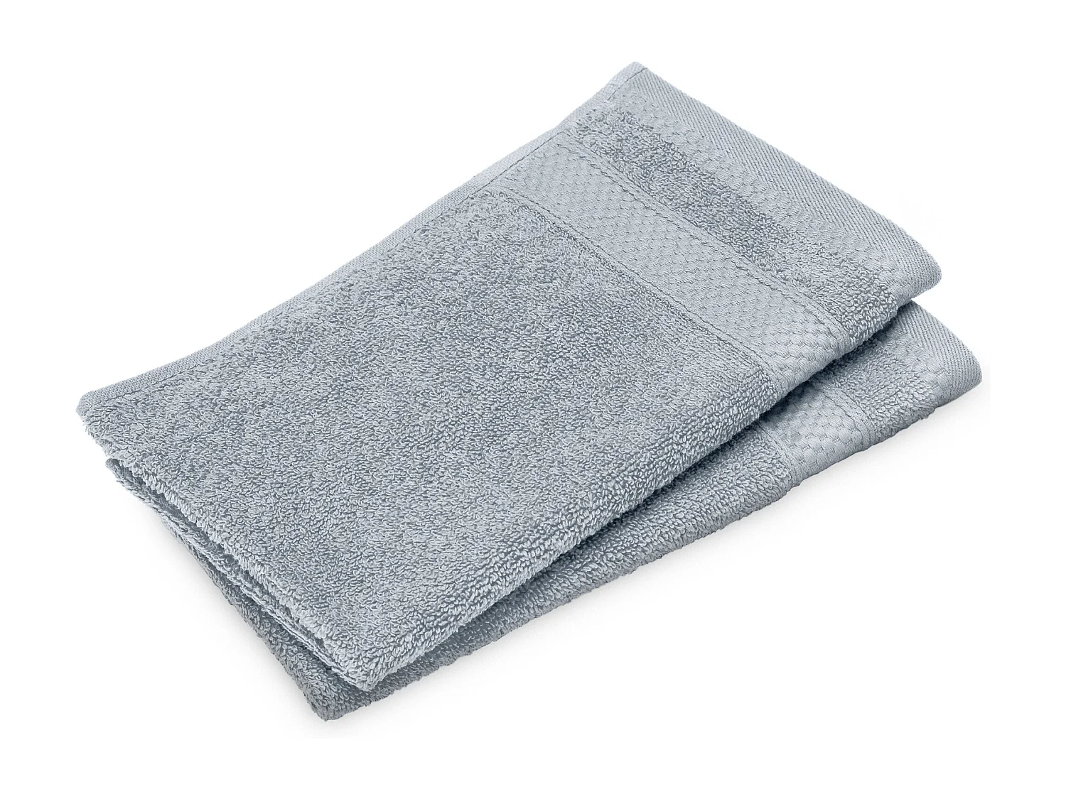 Lot de 2 serviettes invité coton 550 g/m2 30x50cm NAÏA bleu Glacier