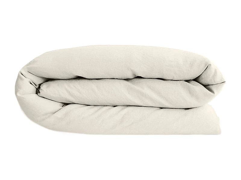 Housse de couette lin et coton 240x220 cm collection OPERA beige ivoire