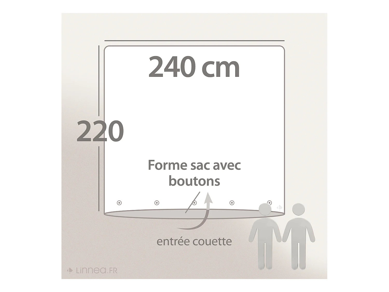 Housse de couette lin et coton 240x220 cm collection OPERA rose