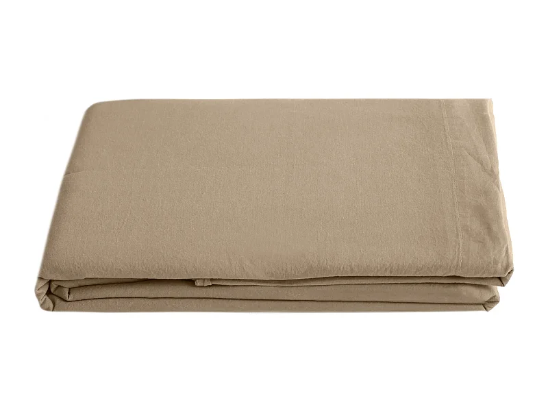 Drap plat lin et coton 270x300 cm collection OPERA marron camel